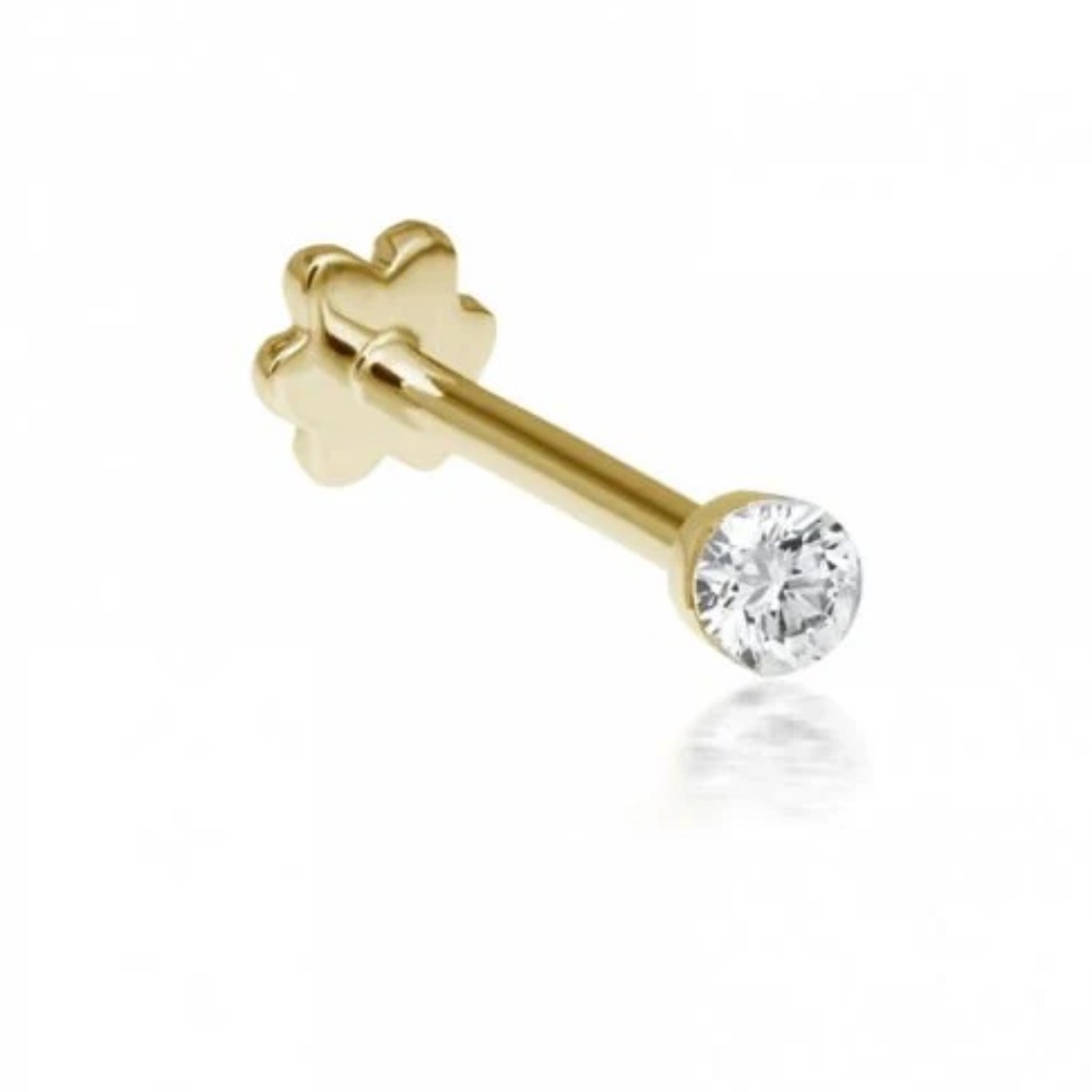 Maria Tash Gold Invisible Flower Diamond Stud Earrings Body Jewelry